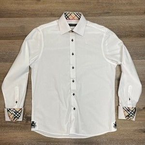 Coogi Classic White Button Down with Accents Large